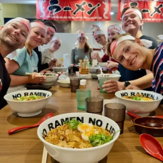 elever på Ramenkurus i Kyoto på højskole i udlandet