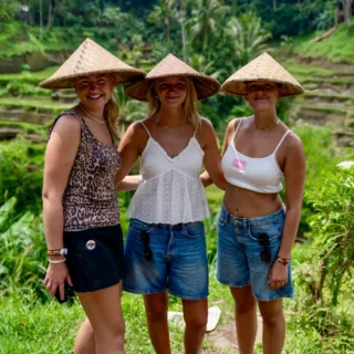 elever på risterraser på Bali, grupperejser for unge