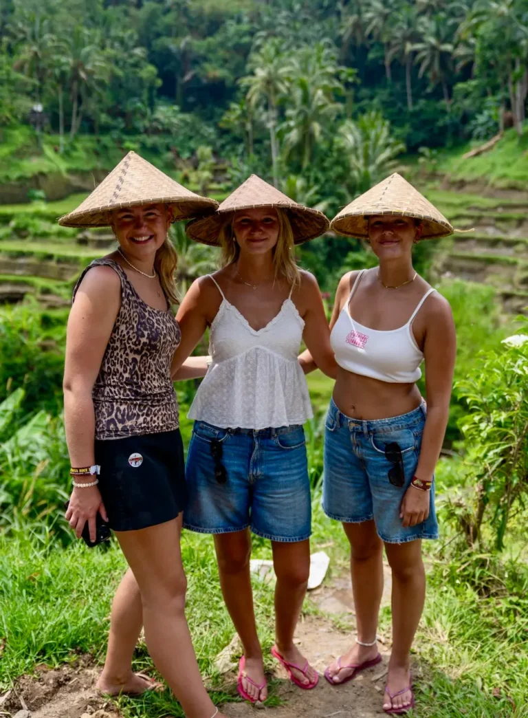 elever på risterraser på Bali, grupperejser for unge
